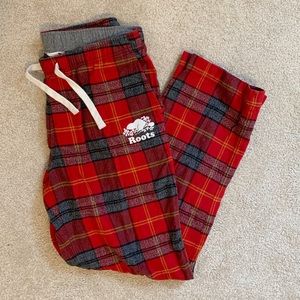 Roots plaid flannel cotton pajama pants